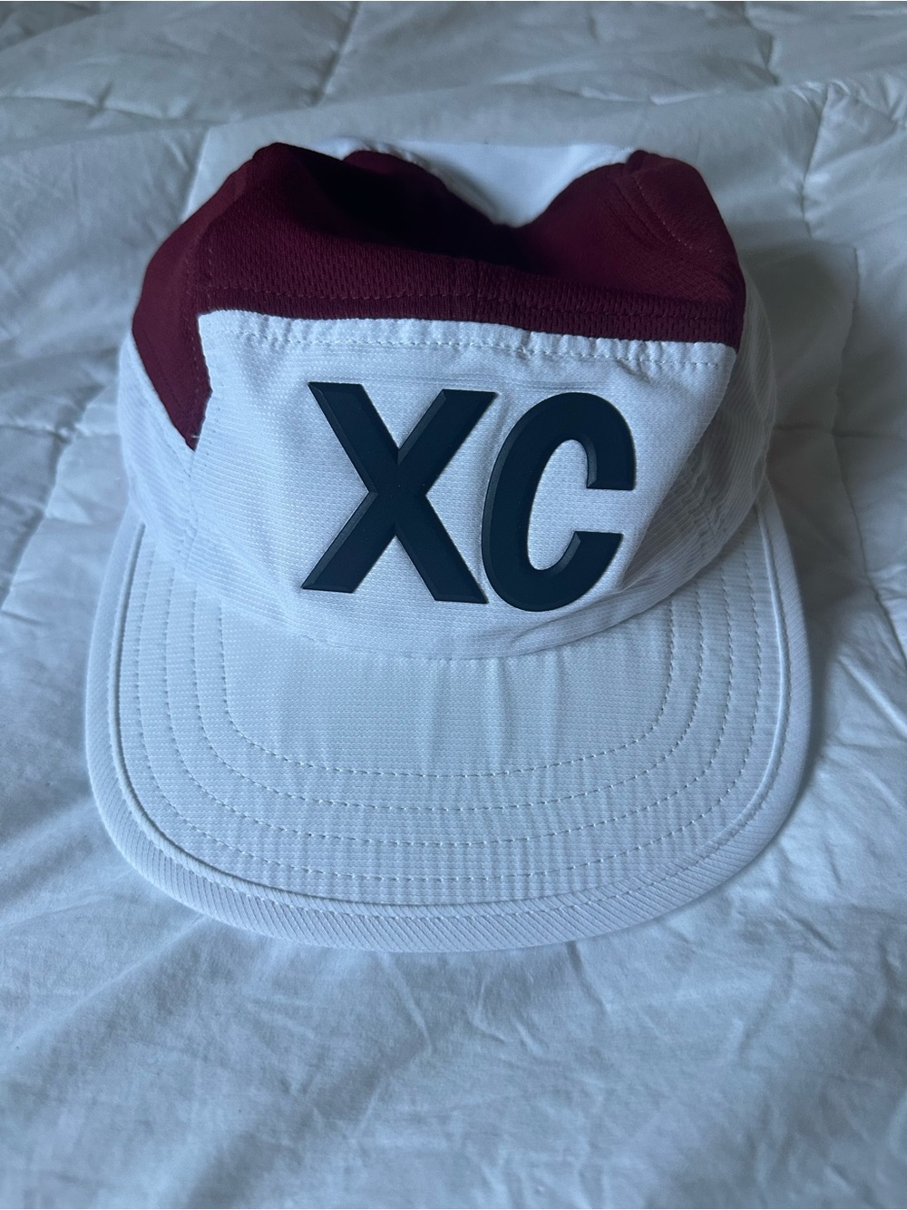 XC Sport Performance Hat in White and Burgundy